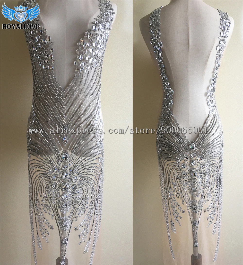 One Set Unique Heavy Beaded Rhinestone Full Bodice Applique Large Size Hand-made Rhinestone Panel Dress Piece for Prom Bridal
One Set Unique Heavy Beaded Rhinestone Full Bodice Applique Large Size Hand-made Rhinestone Panel Dress Piece for Prom Bridal