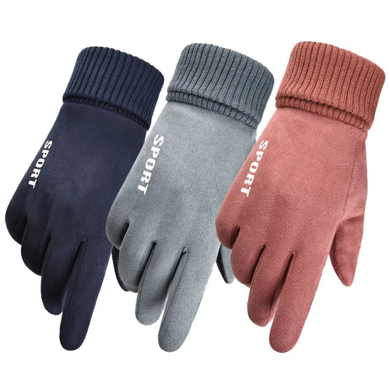 Замшевые перчатки для мужчин и женщин утолщенные теплые верховой езды