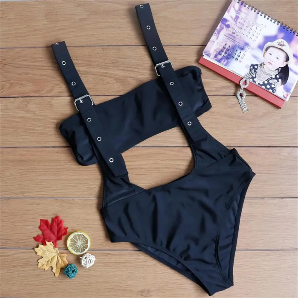 Rivet_black_one_piece_swimsuit_2019_Sexy_bodysuit_belt_hollow_out_swimwear_female_Push_up_bikini (5)