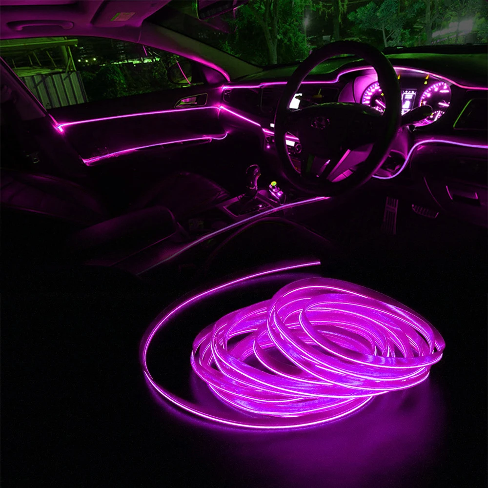 Car Interior Lighting 5m Strips Auto LED Strip Garland EL Wire Rope Car Decoration Neon LED lamp Flexible Rope Tube
Car Interior Lighting 5m Strips Auto LED Strip Garland EL Wire Rope Car Decoration Neon LED lamp Flexible Rope Tube