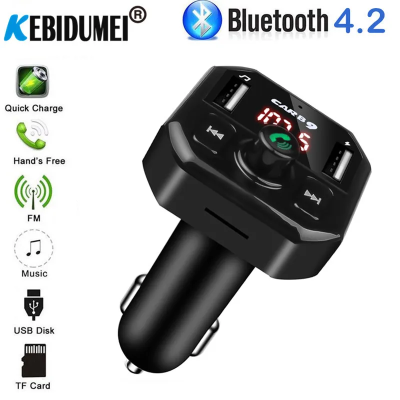 FM Transmitter Aux Modulator Bluetooth Handsfree Car Kit Car Audio MP3 Player with 3.1A Dual USB Car Charger TF Card Reader
FM Transmitter Aux Modulator Bluetooth Handsfree Car Kit Car Audio MP3 Player with 3.1A Dual USB Car Charger TF Card Reader