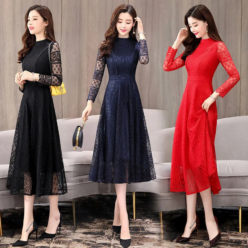2019 Spring Clothing New Style Slim Fit Slimming Korean-style Fashion Ladies' Spring And Autumn Long Sleeve Lace Dress Women's M
2019 Spring Clothing New Style Slim Fit Slimming Korean-style Fashion Ladies' Spring And Autumn Long Sleeve Lace Dress Women's M