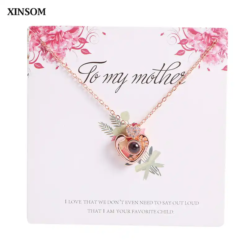i love you projection pendant wish card necklace romantic love