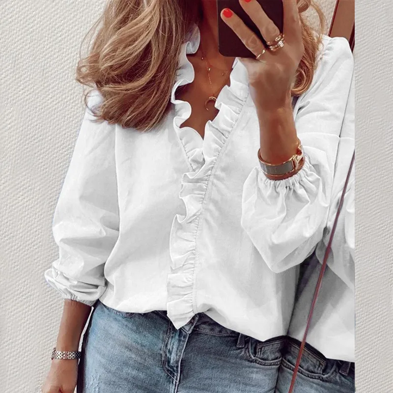 2021 New Fashion Spring Womens Long Sleeve Ruffle V Neck T Shirts Ladies Casual Blouse Plus Size Tops
2021 New Fashion Spring Womens Long Sleeve Ruffle V Neck T Shirts Ladies Casual Blouse Plus Size Tops