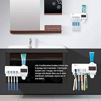 UV Toothbrush Sanitizer Holders Solar Powered Wall Mount with Toothpaste Dispenser J99Store
UV Toothbrush Sanitizer Holders Solar Powered Wall Mount with Toothpaste Dispenser J99Store