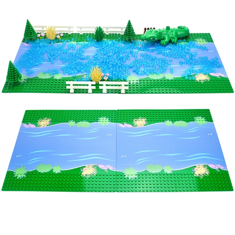 25.5*25.5cm Baseplate colorful River Sandy Beach Island Base Plate Seaside Building Blocks Compatible All Brands | Игрушки и хобби