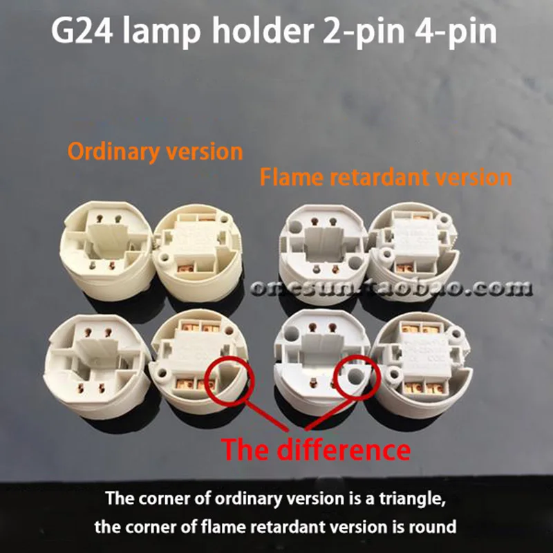 

G24 2 Pins 4 Pins Lamp Holder G24 LED Energy Saving lamp Base G24 Aging Light Socket