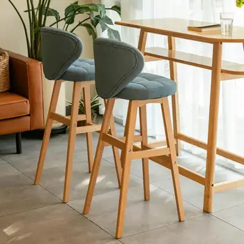 Nordic Solid Wood Bar Chair Modern Simple Creative Bar Chair Front Desk Backrest High Stool Bar Stool Household 
Nordic Solid Wood Bar Chair Modern Simple Creative Bar Chair Front Desk Backrest High Stool Bar Stool Household