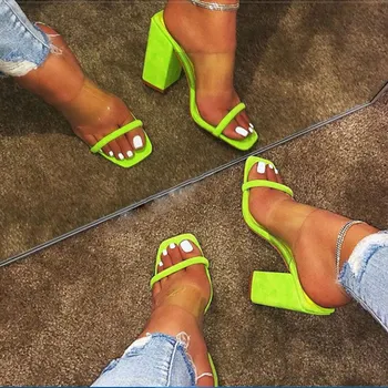 IN 2020 Women Sandals Transparent Sandals Ladies High Heel Slippers Candy Color Open Toes Thick Heel Female Slides Summer Shoes
IN 2020 Women Sandals Transparent Sandals Ladies High Heel Slippers Candy Color Open Toes Thick Heel Female Slides Summer Shoes