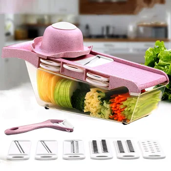 Wheat material with hand guard 6 blade pink multifunctional cutters potato silk cucumber slices garlic ginger silk cutters
Wheat material with hand guard 6 blade pink multifunctional cutters potato silk cucumber slices garlic ginger silk cutters