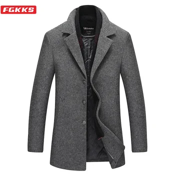 FGKKS Winter Brand Men Wool Blends Coats Men's Solid Casual Warm Coats Male Turn-down Collar Wool Coat(Removable Scarf) 
FGKKS Winter Brand Men Wool Blends Coats Men's Solid Casual Warm Coats Male Turn-down Collar Wool Coat(Removable Scarf)