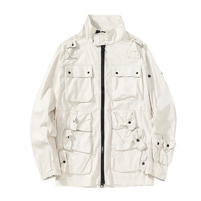 

topstoney 2020 konng gonng Spring and autumn new jacket Multi Pocket long windbreaker men's thin coat Designer jacket