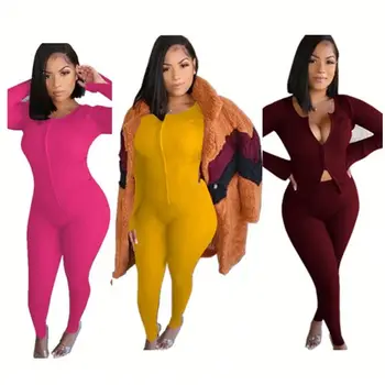 Women Clothing 2 Piece Set Ropa Casual Mujer Rib Fabric Two-way Separating Zipper Blouse Two Piece Set Top and Pants Womens
Women Clothing 2 Piece Set Ropa Casual Mujer Rib Fabric Two-way Separating Zipper Blouse Two Piece Set Top and Pants Womens