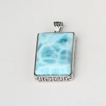 Natural Larimar stone pendant 925 silver inlaid fashion Japanese and Korean necklace Larimar stone pendant for girlfriend 01
Natural Larimar stone pendant 925 silver inlaid fashion Japanese and Korean necklace Larimar stone pendant for girlfriend 01
