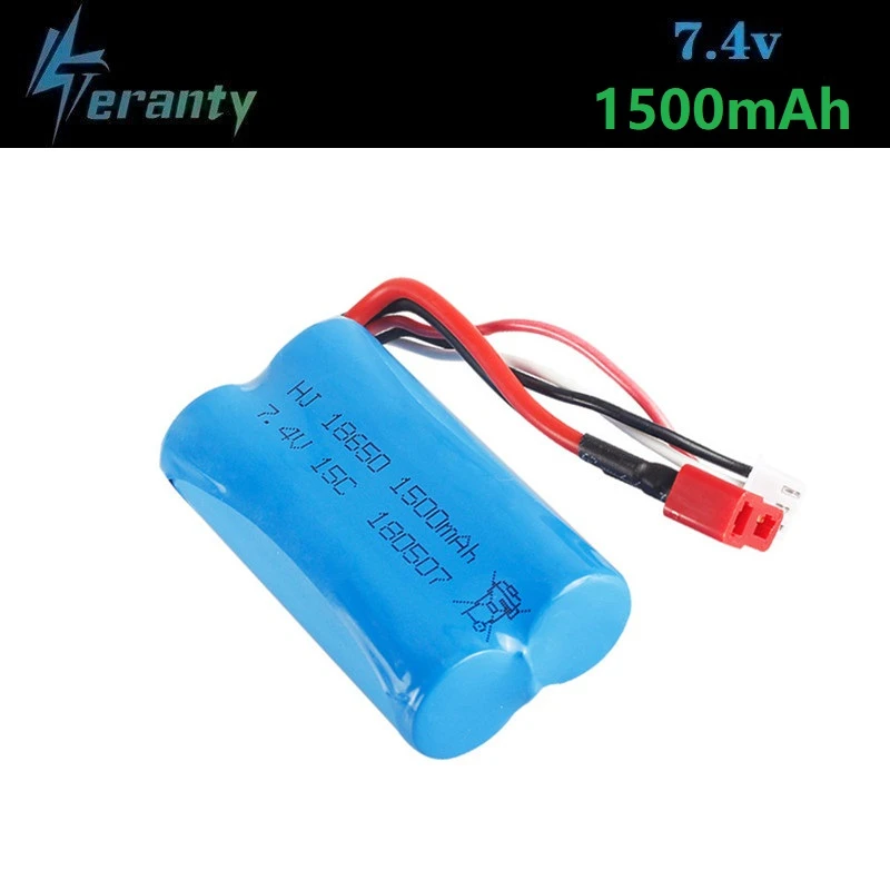 

( T Plug ) 7.4V 1500mAh lipo Battery for Wltoys 12428 12401 12402 12403 12404 12423 FY-03 FY01 FY02 rc toy battery part 18650