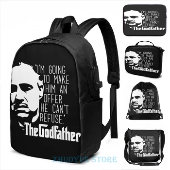 Funny Graphic print The Godfather USB Charge Backpack men School bags Women bag Travel laptop bag
Funny Graphic print The Godfather USB Charge Backpack men School bags Women bag Travel laptop bag