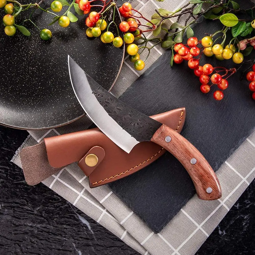 High Carbon Steel Forged Boning Knife Chef Knife Butcher Slicing Knife Outdoor Hunting EDC With Leather Sheath Machete Cuisine
High Carbon Steel Forged Boning Knife Chef Knife Butcher Slicing Knife Outdoor Hunting EDC With Leather Sheath Machete Cuisine