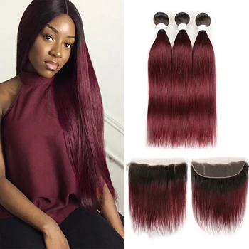 T1B/30 Ombre Brown Bundles With Frontal 13x4 SOKU Brazilian Straight 3 Bundles With Closure Non-Remy Human Hair Extension
T1B/30 Ombre Brown Bundles With Frontal 13x4 SOKU Brazilian Straight 3 Bundles With Closure Non-Remy Human Hair Extension
