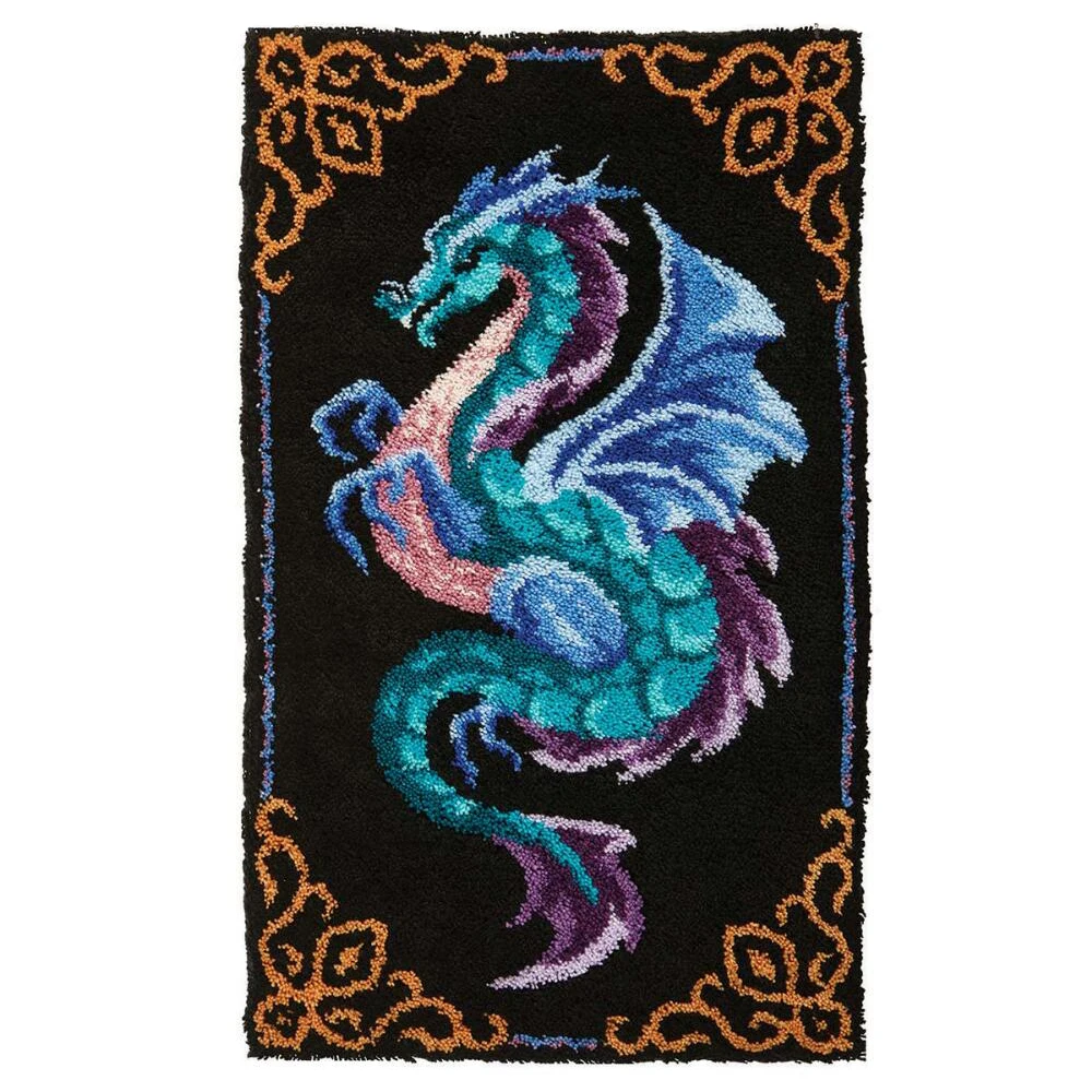 Latch Hook Kits for Adults and Kids Latch Tapestry Kit Hook Kit with Printed Dragon Pattern Relaxing and Fun Hobby Kit 
Latch Hook Kits for Adults and Kids Latch Tapestry Kit Hook Kit with Printed Dragon Pattern Relaxing and Fun Hobby Kit