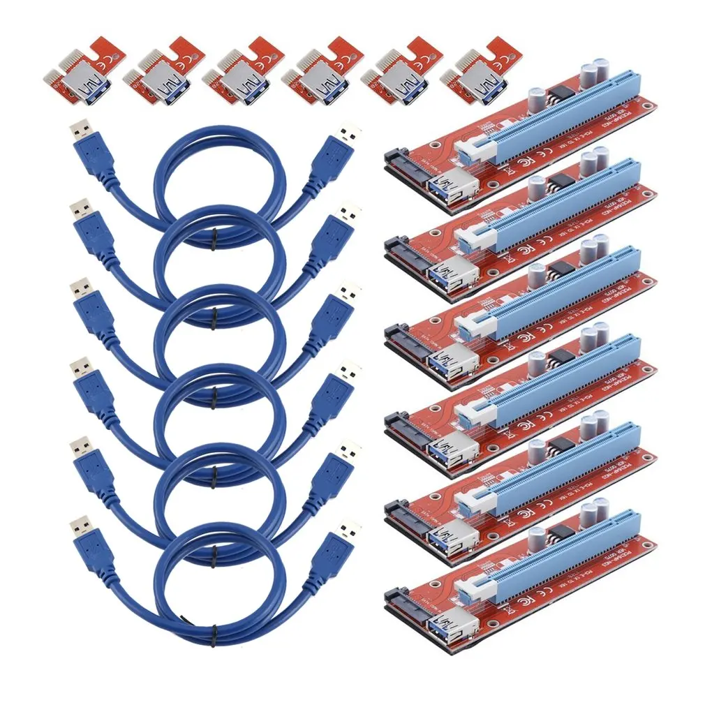 6 Sets 15 Pin PCI-E Express 1x To 16x Extend Cord For BTC Miner Machine Portable BTC Riser Card PCI Express Riser Card
6 Sets 15 Pin PCI-E Express 1x To 16x Extend Cord For BTC Miner Machine Portable BTC Riser Card PCI Express Riser Card