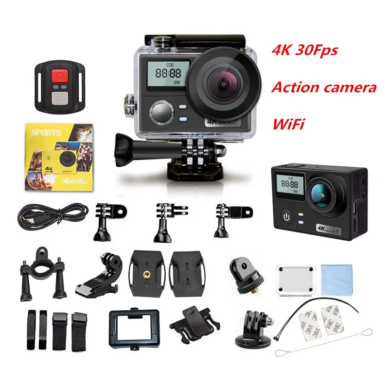 Action Camera Ultra HD 4K/30fps Dual Screen Wifi 16MP Sport Camera Remote control 30M underwater waterproof sports DV Camera
Action Camera Ultra HD 4K/30fps Dual Screen Wifi 16MP Sport Camera Remote control 30M underwater waterproof sports DV Camera