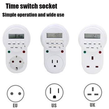 Smart timing socket EU US UK Plug Timer Switch Socket Digital LCD Power Timer Energy-saving Programmable Time Switch Relay
Smart timing socket EU US UK Plug Timer Switch Socket Digital LCD Power Timer Energy-saving Programmable Time Switch Relay