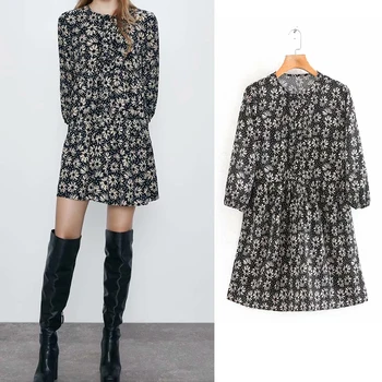 casual za 2020 women dress floral print mini vestidos mujer long sleeve chic daisies print round neck ropa mujer 
casual za 2020 women dress floral print mini vestidos mujer long sleeve chic daisies print round neck ropa mujer