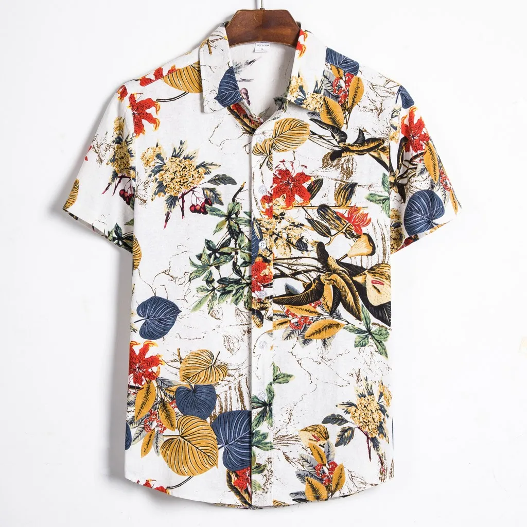 Loose Hawaii Vintage African Print Roupa Masculina Mens Ethnic Short Sleeve Cotton Linen Printing Hawaiian Shirt Blouse Z0307
Loose Hawaii Vintage African Print Roupa Masculina Mens Ethnic Short Sleeve Cotton Linen Printing Hawaiian Shirt Blouse Z0307