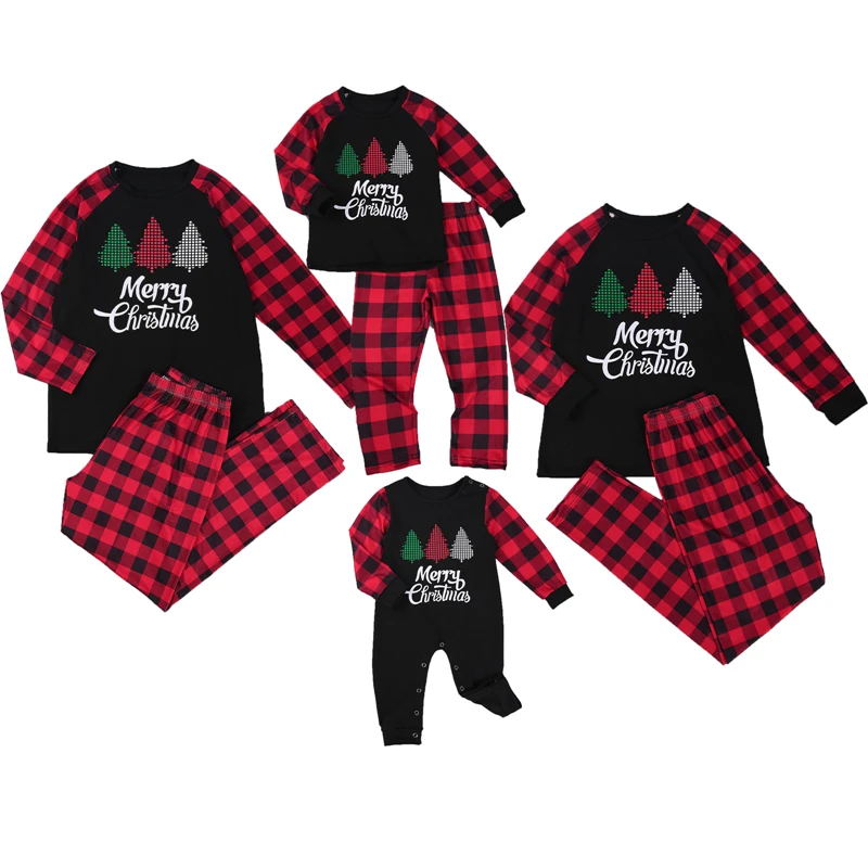 CANIS Fashion Family Parent-child Costume Christmas Tree Print Top and Plaid Elastic Trousers Two Piece Set 
CANIS Fashion Family Parent-child Costume Christmas Tree Print Top and Plaid Elastic Trousers Two Piece Set