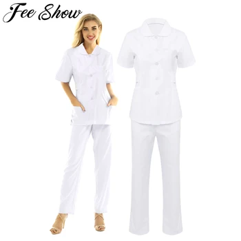Nurse Hospital Medical Surgical Workwear Summer Short Sleeve Tops Pants Dental Clinic Pharmacy Beauty Salon Casual Work Uniforms
Nurse Hospital Medical Surgical Workwear Summer Short Sleeve Tops Pants Dental Clinic Pharmacy Beauty Salon Casual Work Uniforms