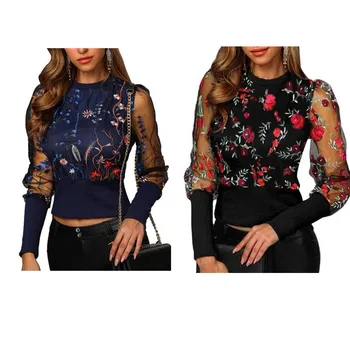 Mesh Women's Blouses Lace Long Sleeve Fashion Elegant Shirt 2020 Summer Spring Female Embroidery Flower Tops Ladies Blouse Tops
Mesh Women's Blouses Lace Long Sleeve Fashion Elegant Shirt 2020 Summer Spring Female Embroidery Flower Tops Ladies Blouse Tops