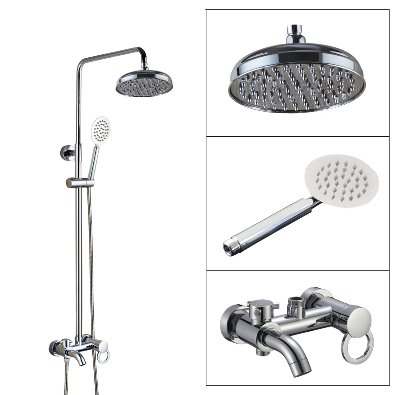 Silver Chrome Brass Wall Mounted 8" Rain Bathroom Rainfall Shower Faucet Set with Hand Spray Shower Head Tub Mixer Tap 2cy338
Silver Chrome Brass Wall Mounted 8" Rain Bathroom Rainfall Shower Faucet Set with Hand Spray Shower Head Tub Mixer Tap 2cy338