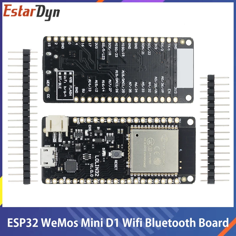 ESP32 For WeMos Mini D1 Wifi Bluetooth Wireless Board Module Based ESP-WROOM-32 Dual Core Mode CPU ESP-32 ESP-32S
ESP32 For WeMos Mini D1 Wifi Bluetooth Wireless Board Module Based ESP-WROOM-32 Dual Core Mode CPU ESP-32 ESP-32S