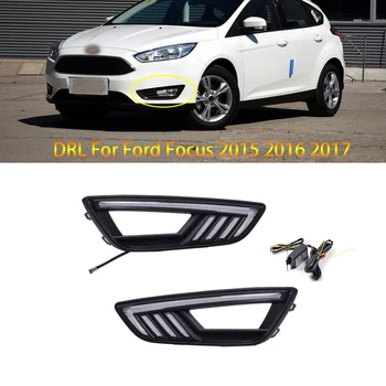 1 Pair Car LED DRL Daytime Running Lights with Turn Signal Flashing Yellow function for Ford Focus 2015 2016 2017 Fog Lamp Cover
1 Pair Car LED DRL Daytime Running Lights with Turn Signal Flashing Yellow function for Ford Focus 2015 2016 2017 Fog Lamp Cover