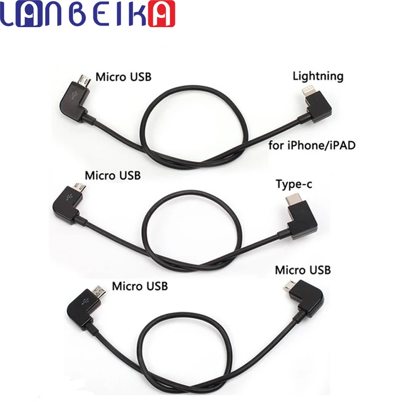 Data Cable For DJI Spark/MAVIC Pro/Mavic 2 Air Control Micro USB to Lightning type C Micro USB line for IPhone Pad xiaomi Huawei
Data Cable For DJI Spark/MAVIC Pro/Mavic 2 Air Control Micro USB to Lightning type C Micro USB line for IPhone Pad xiaomi Huawei