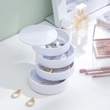 Rotating Jewelry Storage Box Jewelry Organizer Box 4 Layers Ring Holder Small Items Container Case 
Rotating Jewelry Storage Box Jewelry Organizer Box 4 Layers Ring Holder Small Items Container Case