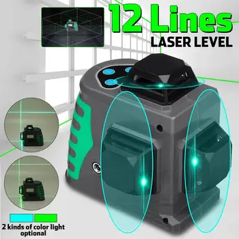 12 Lines Laser Level 3D Self-Leveling 360 Horizontal And Vertical Cross Line Powerful 638nm Blue Laser Beam Measurement Tools
12 Lines Laser Level 3D Self-Leveling 360 Horizontal And Vertical Cross Line Powerful 638nm Blue Laser Beam Measurement Tools