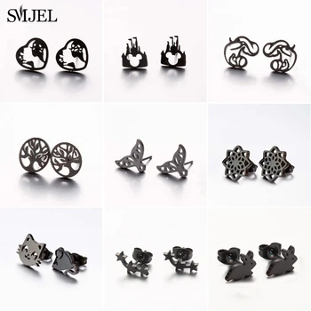 SMJEL Stainless Steel Mickey Earrings Black Fashion Life Tree Flower Geometric Studs Jewelry Gift for Friend Pendientes
SMJEL Stainless Steel Mickey Earrings Black Fashion Life Tree Flower Geometric Studs Jewelry Gift for Friend Pendientes