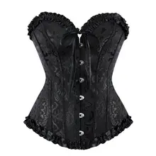 

Overbust Corset For Women Sexy Floral Lace Up Corsets Bustiers Lingerie Burlesque Body Shaper Gothic Brocade Corset Bustier Top