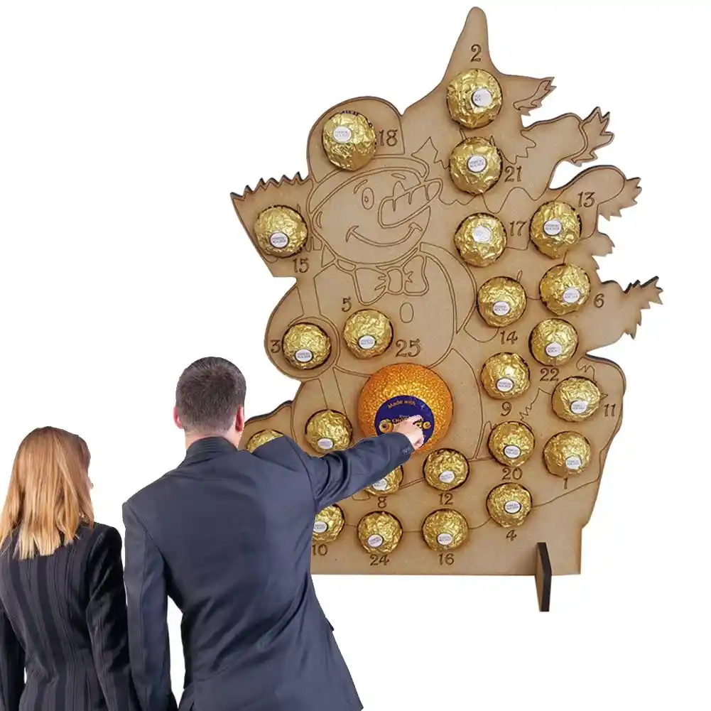 handmade wooden christmas advent calendar hollow out countdown