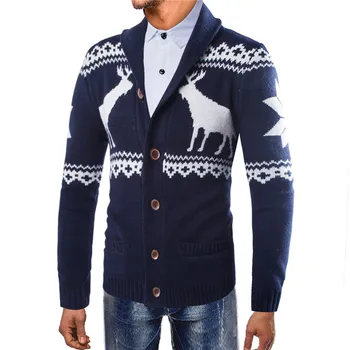 New European American Men's Handsome Deer And Printed Pattern Sweater V-Neck Wool Christmas Cardigan Plus Size Sweater
New European American Men's Handsome Deer And Printed Pattern Sweater V-Neck Wool Christmas Cardigan Plus Size Sweater