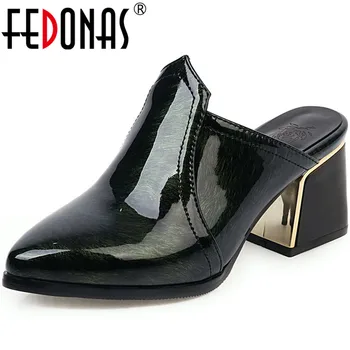 FEDONAS Patent Leather Women Shoes Sexy High Heels Pumps Spring Summer Mules Shoes Supper Night Club Elegant Newest Shoes Woman 
FEDONAS Patent Leather Women Shoes Sexy High Heels Pumps Spring Summer Mules Shoes Supper Night Club Elegant Newest Shoes Woman