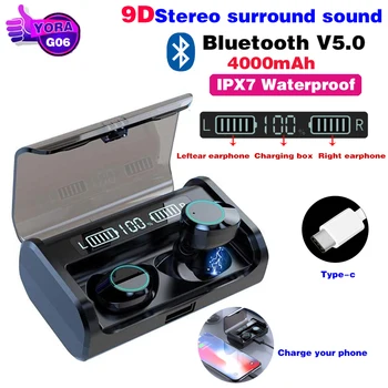 G06 Bluetooth Earphone LED Power Display TWS 9D Stereo Surround Sound Business Wireless Bluetooth Earbud With 4000mAh Charge Box
G06 Bluetooth Earphone LED Power Display TWS 9D Stereo Surround Sound Business Wireless Bluetooth Earbud With 4000mAh Charge Box