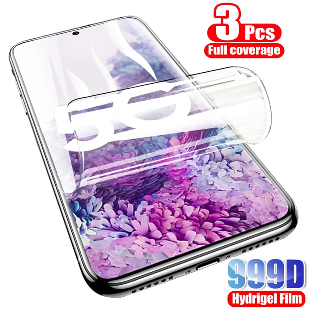 3Pcs Hydrogel Film on For Samsung Galaxy A51 A52 A72 A50 A12 A11 A21s S10 Plus Note 10 lite 20 S20 FE S22 Ultra Screen Protector | Мобильные
