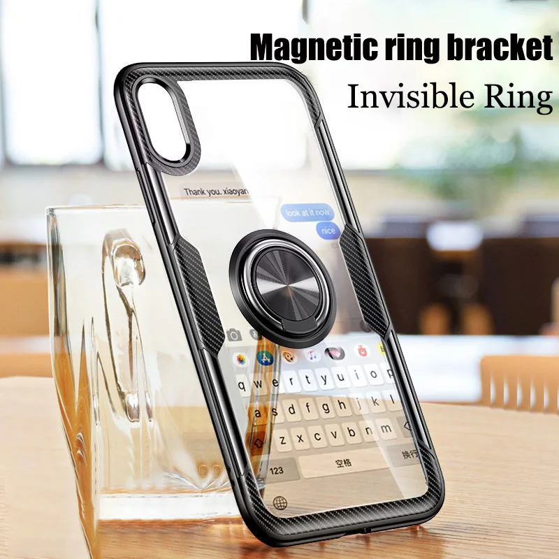 Чехол с кольцом держателем для iPhone SE 2020 11 Pro MAX X XS XR 7 8 6 6s Plus Магнитный чехол из