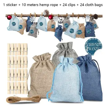 Christmas Advent Calendar 24 Days Hanging Drawstring Candy Bags with Stickers 67JB
Christmas Advent Calendar 24 Days Hanging Drawstring Candy Bags with Stickers 67JB