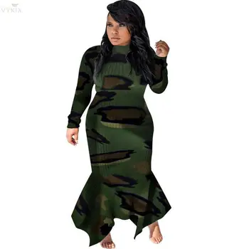 2020 Causal Dress Camo Pattern Plus Size Dress Turtleneck Long Bodycon Dress Spring Asymmetrical Hem High Waist Ladies Dresses 
2020 Causal Dress Camo Pattern Plus Size Dress Turtleneck Long Bodycon Dress Spring Asymmetrical Hem High Waist Ladies Dresses