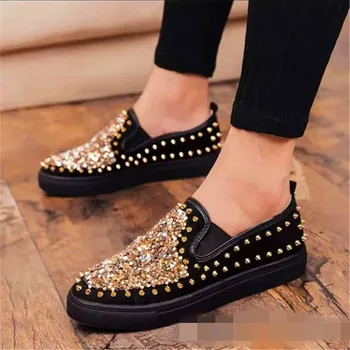 Round Toe Big Size Shoes Woman Loafers With Fur Rivets Studs Casual Female Sneakers Shose Women Slip-on Large Size Glitter 
Round Toe Big Size Shoes Woman Loafers With Fur Rivets Studs Casual Female Sneakers Shose Women Slip-on Large Size Glitter