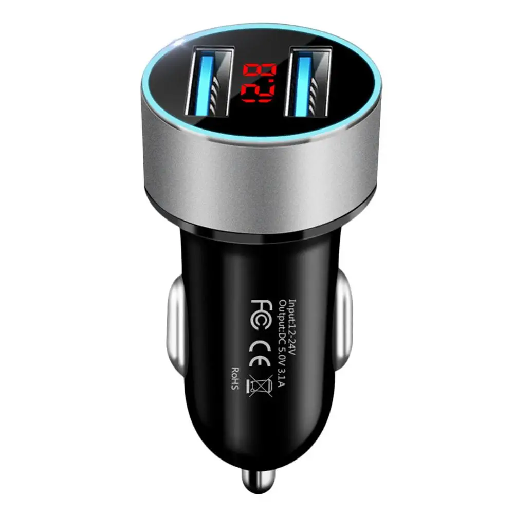 3.1A Car Phone Charger Adapter Dual USB Port LCD Display Qucik Auto Mobile Phone Quick Charger Adapter Car Vehicle Accessories
3.1A Car Phone Charger Adapter Dual USB Port LCD Display Qucik Auto Mobile Phone Quick Charger Adapter Car Vehicle Accessories