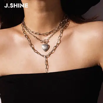 JShine Punk Choker Necklace Layered Statement Steampunk Love Heart Rose Pendant Chunky Metal Chain Necklace for Women Jewelry
JShine Punk Choker Necklace Layered Statement Steampunk Love Heart Rose Pendant Chunky Metal Chain Necklace for Women Jewelry